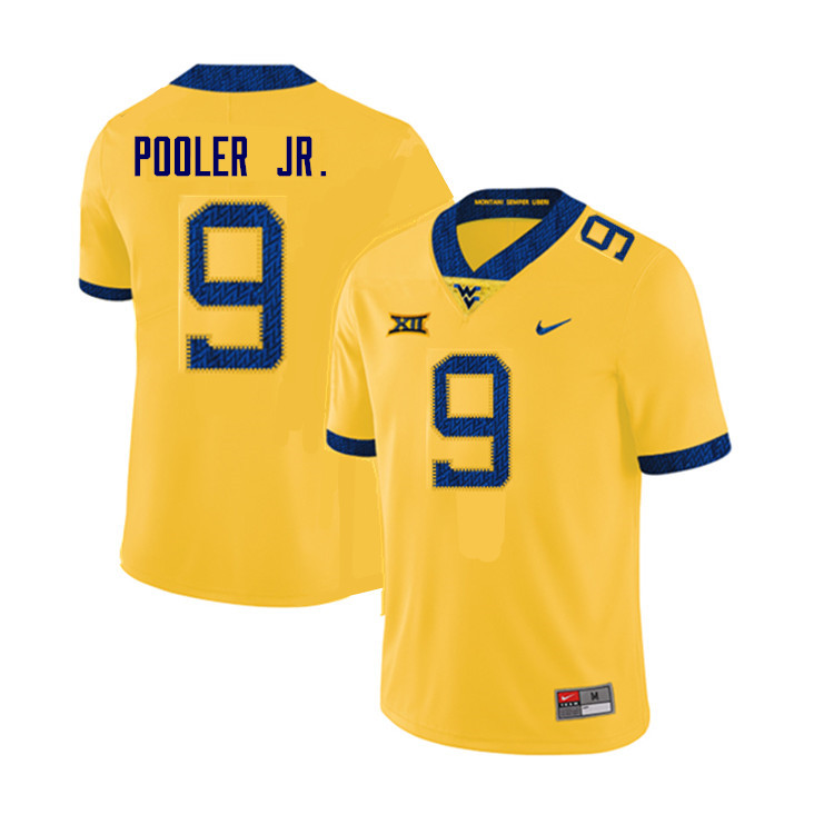 Men #9 Jeffery Pooler Jr. West Virginia Mountaineers College Football Jerseys Sale-Yellow - Click Image to Close